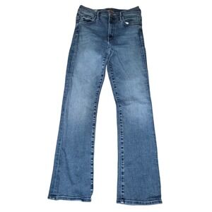 Mother The Insider Flood Jeans 27 Blue High Rise Kick Flare Cropped Denim Casual